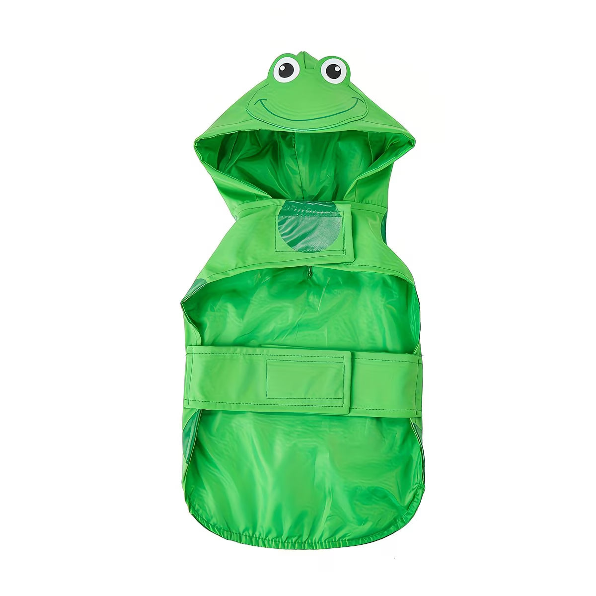 Dog Outdoor Frog Raincoat Poncho for Small Medium Dogs, Heavy Raincoat with Hidden Leash Hole And Adjustable Snaps, Pet Hooded Cape for Bichon Poodle