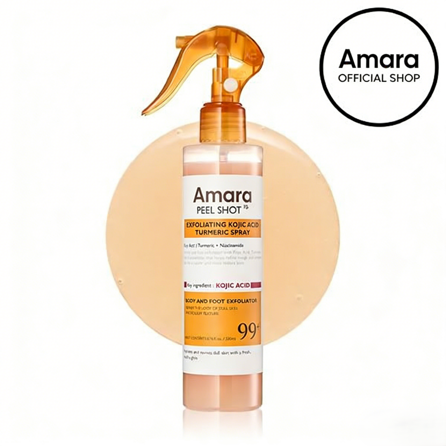 [AMARA Official] Peel Shot Keratin Care Kojic Acid Turmeric Spray 200ml Pore Clearing Exfoliating Formula Skin Repair Scrub-JAY