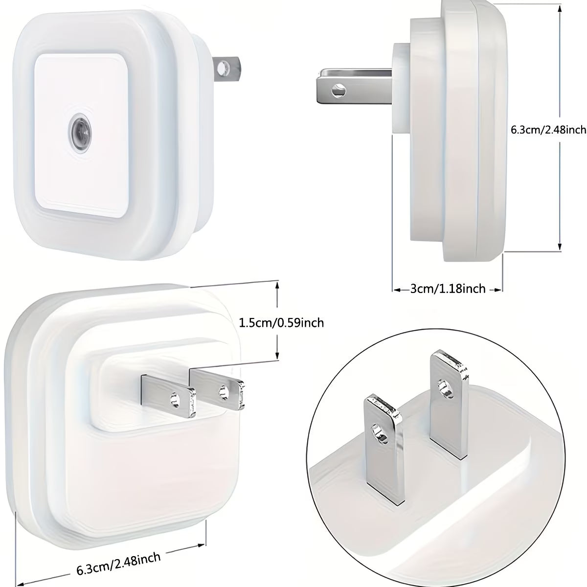 4pcs Night Lights, Smart Night Light Plug into Wall, LED Night Light Lamp with Smart Sensor, Nightlight Auto-On/Off for Bedroom, Kitchen, Stairs, Hallway
