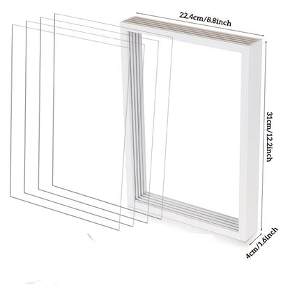 Family Handprint Set, Including 4 Handprint Slots And 6 Colors, Souvenir Frame, Memory Frame, Handprint, Family Gift, Gift, Mother'S Day Gift, Non-toxic Pigment
