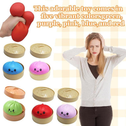 Cute Glitter Dumpling Fidget Toy | Soft Squeeze Anxiety Relief with Steamer Box | Perfect Easter Gift-wsm