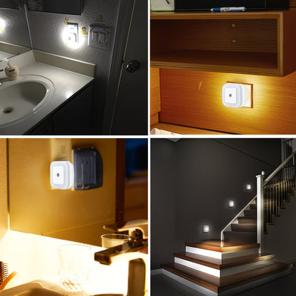4pcs Night Lights, Smart Night Light Plug into Wall, LED Night Light Lamp with Smart Sensor, Nightlight Auto-On/Off for Bedroom, Kitchen, Stairs, Hallway