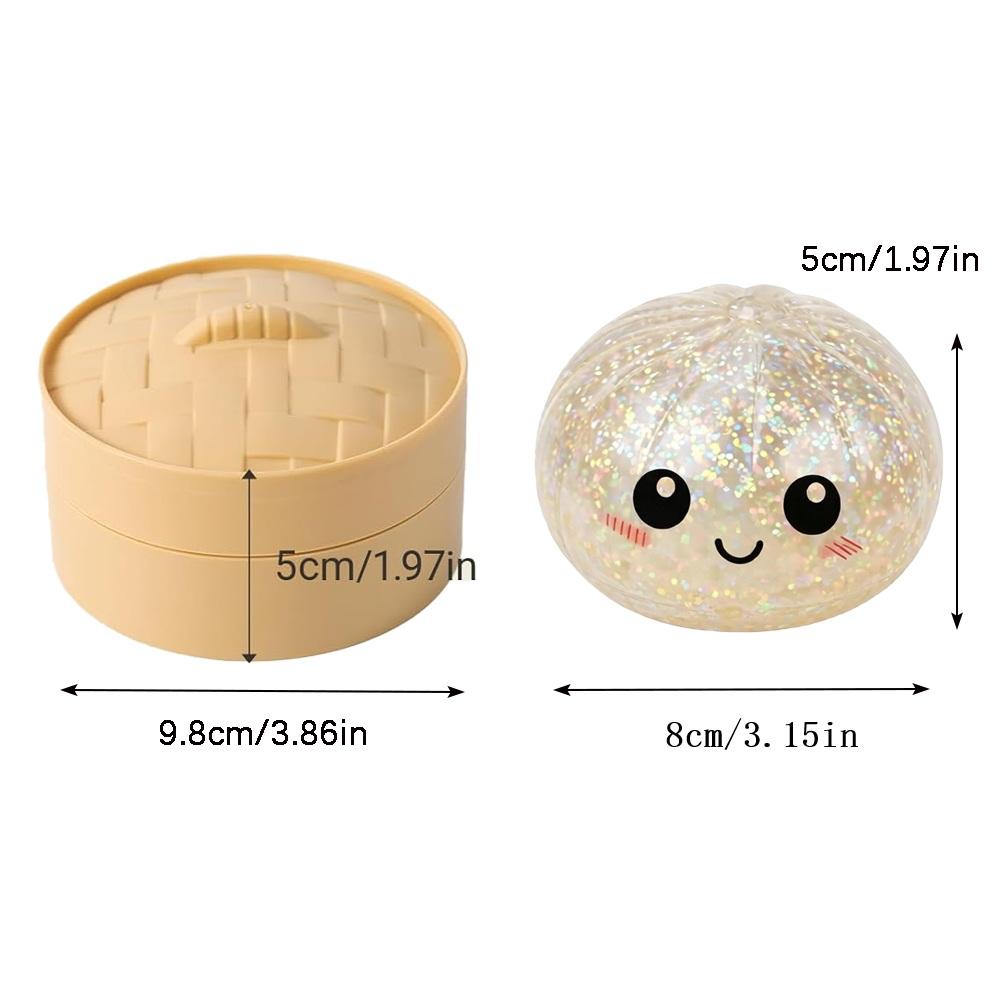 Cute Glitter Dumpling Fidget Toy | Soft Squeeze Anxiety Relief with Steamer Box | Perfect Easter Gift-wsm