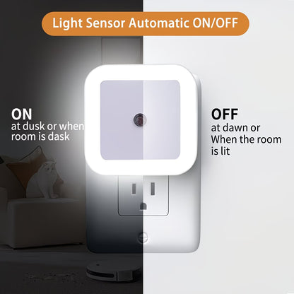 4pcs Night Lights, Smart Night Light Plug into Wall, LED Night Light Lamp with Smart Sensor, Nightlight Auto-On/Off for Bedroom, Kitchen, Stairs, Hallway