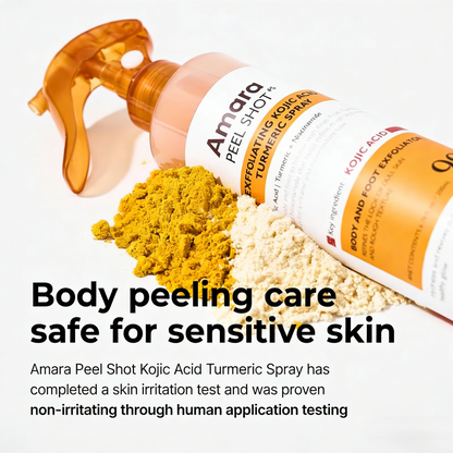[AMARA Official] Peel Shot Keratin Care Kojic Acid Turmeric Spray 200ml Pore Clearing Exfoliating Formula Skin Repair Scrub-JAY