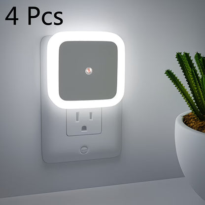 4pcs Night Lights, Smart Night Light Plug into Wall, LED Night Light Lamp with Smart Sensor, Nightlight Auto-On/Off for Bedroom, Kitchen, Stairs, Hallway