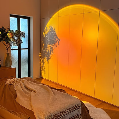 Sunset Projection Lamp, Home Decor Ambient Light, Sunset Red Decorative Light, Romantic Sunset Orange Light and Shadow Effect, USB Night Light, Multi-Angle Rotatable and Adjustable, LED Lighting, Suitable for Home Living Room, Bedside, and Bedroom