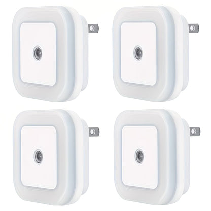 4pcs Night Lights, Smart Night Light Plug into Wall, LED Night Light Lamp with Smart Sensor, Nightlight Auto-On/Off for Bedroom, Kitchen, Stairs, Hallway