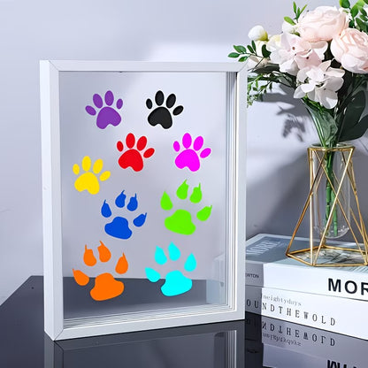 Family Handprint Set, Including 4 Handprint Slots And 6 Colors, Souvenir Frame, Memory Frame, Handprint, Family Gift, Gift, Mother'S Day Gift, Non-toxic Pigment