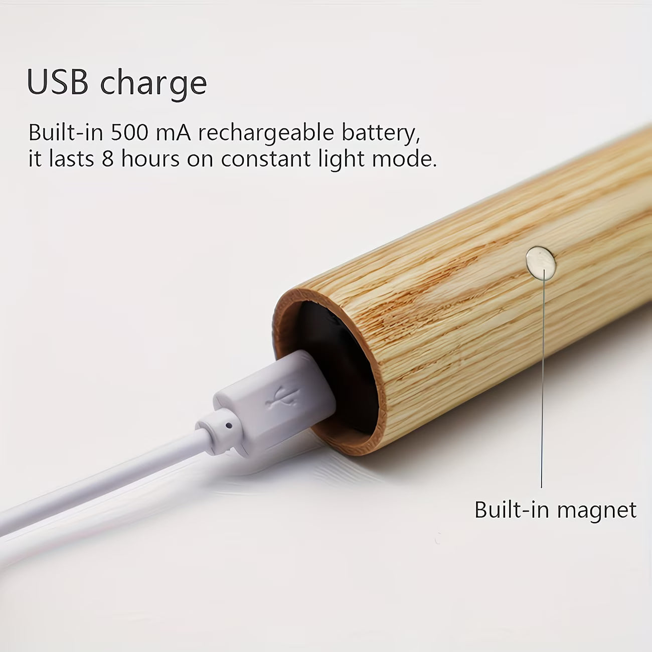 2pcs/ 4pcs Motion Sensor Night Light, Magnetic Wall Lamp, USB Rechargeable LED Stick Light, Wireless Staircase Indoor Wooden Wall Closet Light for Hallway