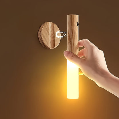 2pcs/ 4pcs Motion Sensor Night Light, Magnetic Wall Lamp, USB Rechargeable LED Stick Light, Wireless Staircase Indoor Wooden Wall Closet Light for Hallway