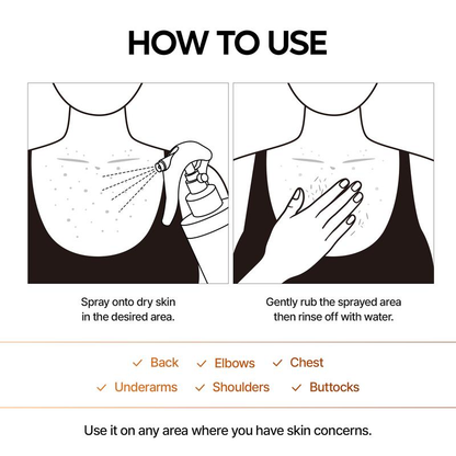 [AMARA Official] Peel Shot Keratin Care Kojic Acid Turmeric Spray 200ml Pore Clearing Exfoliating Formula Skin Repair Scrub-JAY