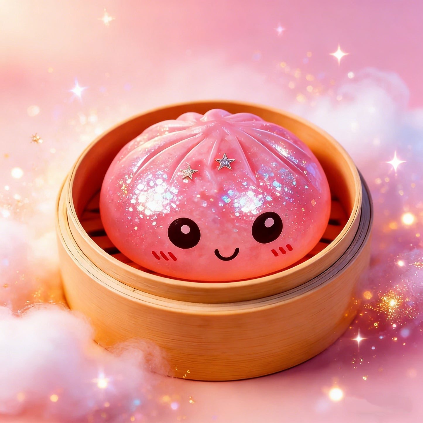 Cute Glitter Dumpling Fidget Toy | Soft Squeeze Anxiety Relief with Steamer Box | Perfect Easter Gift-wsm