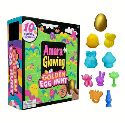 Easter Squishy Fun Set – 5-Piece Golden Egg Hunt Toys-wsm